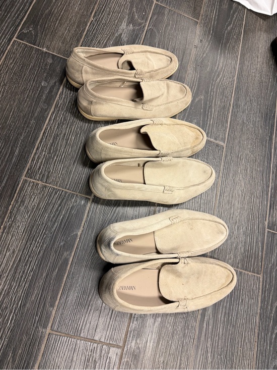 Zara Beige Suede Slip-On Loafers - Bundle of 3 Pairs main image 5